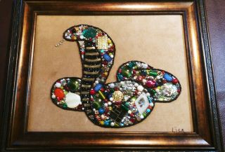Vintage And Contemporary Jewelry Art Framed Snake Boa