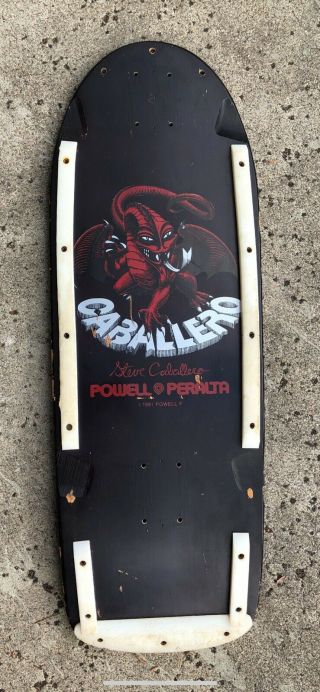 Vintage 1981 Powell Peralta Steve Caballero Skateboard Deck Factory 2nd 10” Wide