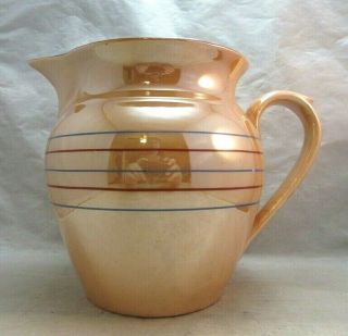Vintage Art Deco lusterware milk jug,  pitcher.  RKG Czechoslovakia 2