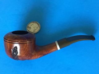 VTG CHUNKY STUBBY ESTATE IMPORT BRIAR SMOKING PIPE ITALY HAND - CARVED SMOOTH SIT 2