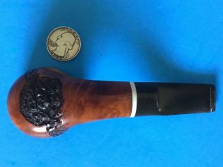 VTG CHUNKY STUBBY ESTATE IMPORT BRIAR SMOKING PIPE ITALY HAND - CARVED SMOOTH SIT 3