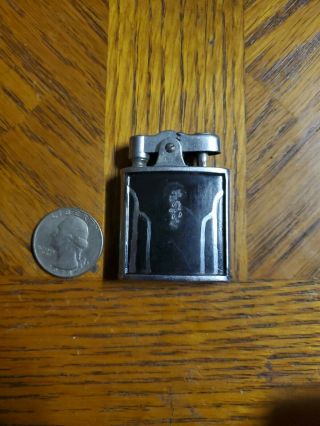 Vintage Ronson De - Light Black Silver Tone Automatic Lighter Engraved Fdg
