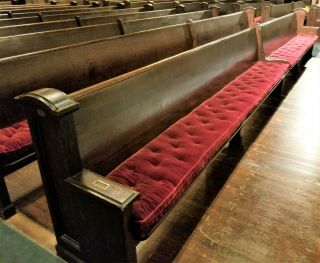 Church Pews 20 Feet Long - Solid Oak,  100 Years Old - Only 7 Pews