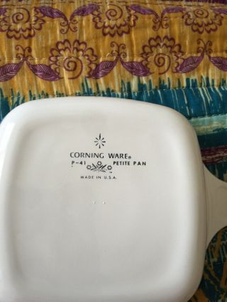 3 Vintage Corning Ware Blue Cornflower Petite Pan Casserole Dish P - 41 No Lids 2