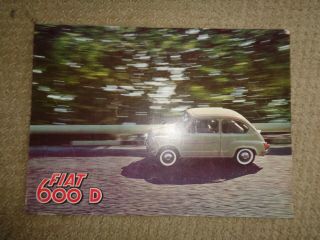 Vintage Fiat 600 D Dealership Brochure Pamphlet 1960 