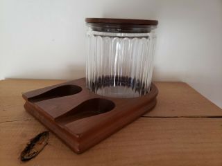 Vintage Antique Decatur Pipe Rest With Tobacco Jar,  Holds 2 Pipes,  Fair Shape
