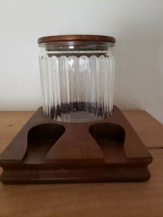 Vintage Antique Decatur Pipe Rest With Tobacco Jar,  Holds 2 Pipes,  Fair Shape 2