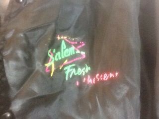 Vtg 90 ' s Sz Med SALEM CIGARETTES Fresh on the Scene Black Logo Snap Front Jacket 3