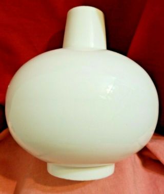 Vintage White Milk Glass Hurricane Oil Lamp Chimney Globe 3 1/8 " Fitter