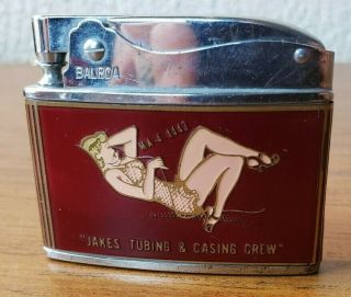 Vintage Wellington Balboa Pin - Up Advertising Lighter Condtion
