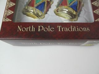 North Pole Traditions 4 pc Vintage Glass Christmas Ornaments Multi Color Drums 3