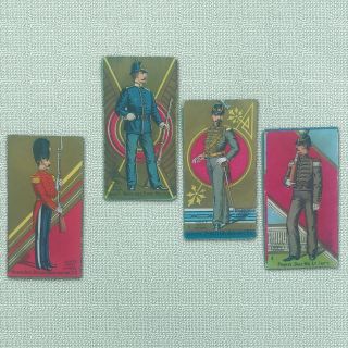 1800s 4 Sweet Caporal Cigarette Cards,  Usa Soldiers In Uniform,  N224 Kinney