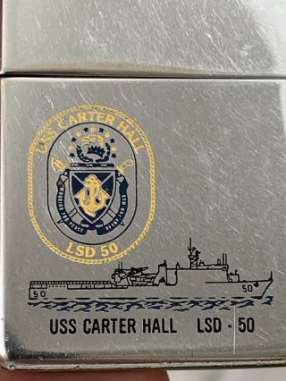 1997 Zippo Lighter - U.  S.  S Carter Hall LSD - 50 Navy Ship 2