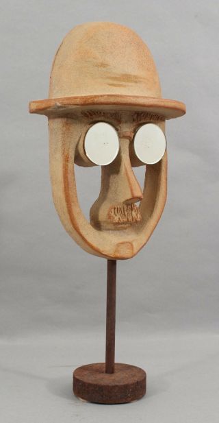 Rare Mid Century Modern David Gill Bennington Pottery Man Bowler Hat Sculpture