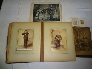 Antique Cabinet Photo Album Strohl Family Pa Musician Musical Instruments Read