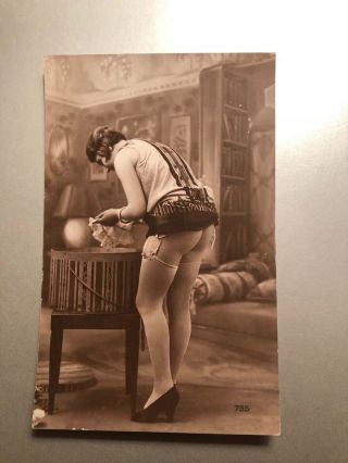 Vintage French Partially Nude Women Photo Card