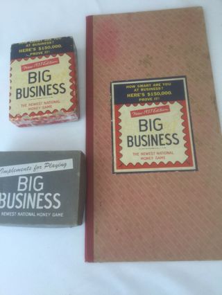 Vintage Big Business Board Game 1936 - 1937 Editions Transogram