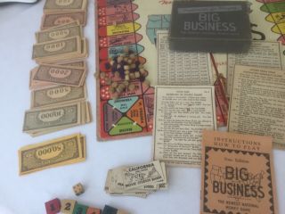 Vintage Big Business Board Game 1936 - 1937 Editions TRANSOGRAM 3