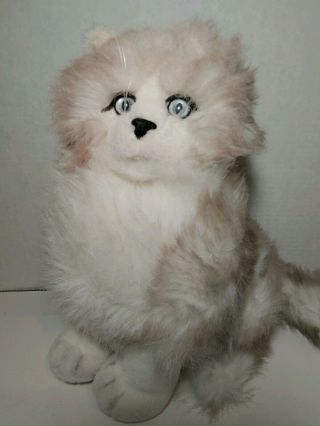 Vtg Russ Berrie Yomiko Persian Cat White Furry 12 " Plush Animal _b3