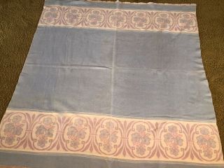 Vintage Camp Blanket Beacon Style Reversible 66” X 72” Baby Blue Pink Lavender