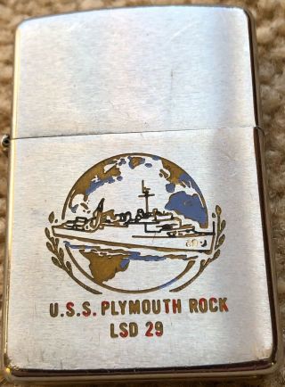 Uss Plymouth Rock Lsd 29 Zippo Navy Military 1972 Lighter