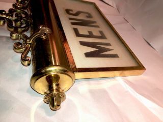 Vintage Brass Restroom Sign/Light - Architectural Salvage From Stockyards Hotel 3