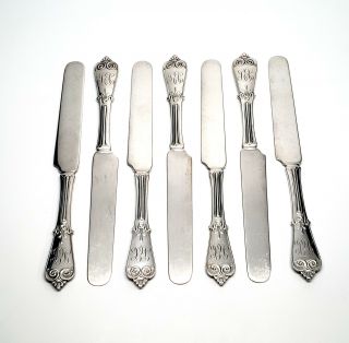 Set Of 7 Tiffany & Co Beekman Sterling Silver Solid Breakfast/tea Knives W/mono