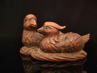A Rare Chinese Antique Qing Dynasty Agalwood Ornament Carved Birds