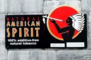 Vintage Natural American Spirit Cigarette Tobacco Metal Tin Sign 20 " X 11 "