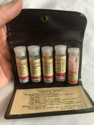 Antique Butisol Tablets Barbiturate Physicians Sample Pharmacy Kit Drug Sedative