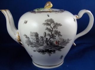 Antique 18thc Royal Vienna Porcelain Scenic Teapot Porzellan Kanne Wien Tea Pot