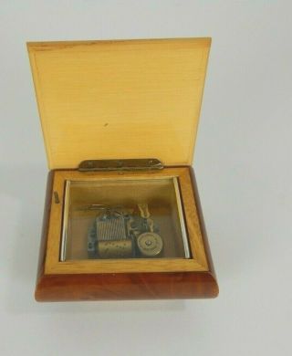 Vintage REUGE Music Box Inlaid Wood Swiss Movement 