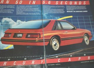 1983 Vintage Print Ad Ford Mercury Capri The Substance Shows 2 Door Sport Coupe