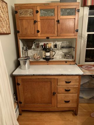 Antique Mcdougall Hoosier Cabinet - Oak