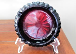 Vintage Ruby Red Heavy Glass Cigar Ashtray 6 " Diameter Made In France