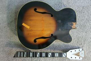 Vintage 1950s Kay Guitar Barney Kessel Husk Project In Fabulous Sunbur