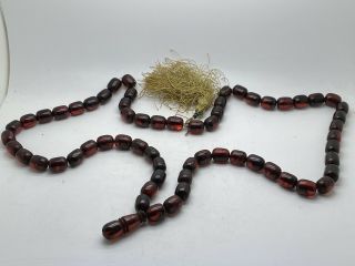 Antique Ottoman Cherry Amber Faturan Bakelite Prayer Beads 162.  8g 13.  5mm 23”
