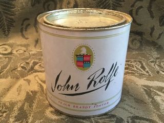 Vintage & Rare Peach Brandy Flavor John Rolfe Pipe Tobacco Tin Can