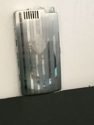 Sleek Art Deco Ronson Chrome Lighter And Cigarette Case