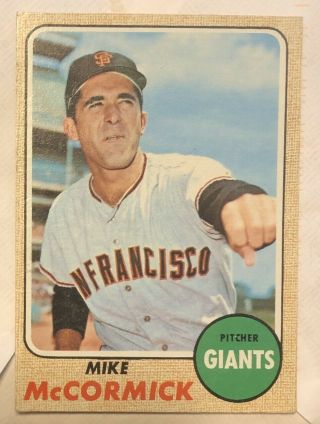 1968 Topps Mike Mccormick 400 White Letters - Rare