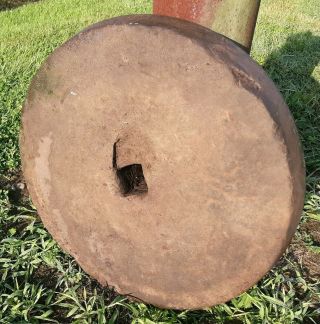 Antique Mill Stone Grinding Wheel Garden Stepping Architectural 24.  5 " X 5 "