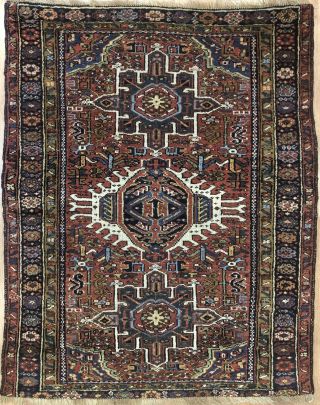 Tremendous Tribal - 1930s Antique Oriental Rug - Nomadic Carpet - 3 X 4.  6 Ft