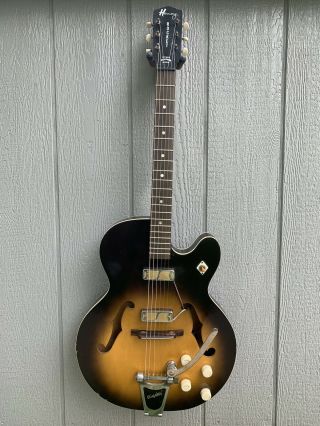 Vintage Harmony H54 Rocket Semi Hollow Electric Guitar Ca.  1960s Great Player
