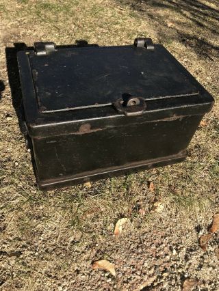 Rare Antique Vtg Cast Iron Strong Box Safe 1890s Stagecoach Wagon Wells Fargo