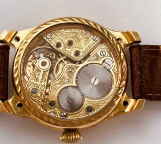 1943 OMEGA Skeleton Swiss Pocket Watch 15 Jewels in OVER SIZE FANCY DISPLAY CASE 2