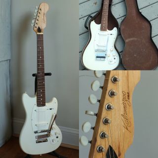 Antique Vtg 1960s Gibson Kalamazoo Kg2 Electric Guitar 2 Pickup White W Case Old