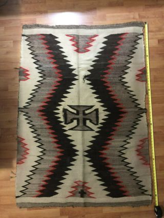 RARE Antique Authentic Navajo Germantown Blanket Rug Weaving 46 