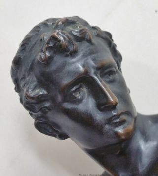 Antique Ferdinand Lugerth Lg Bronze Sculpture Semi Nude Male Athlete Statue NR 3