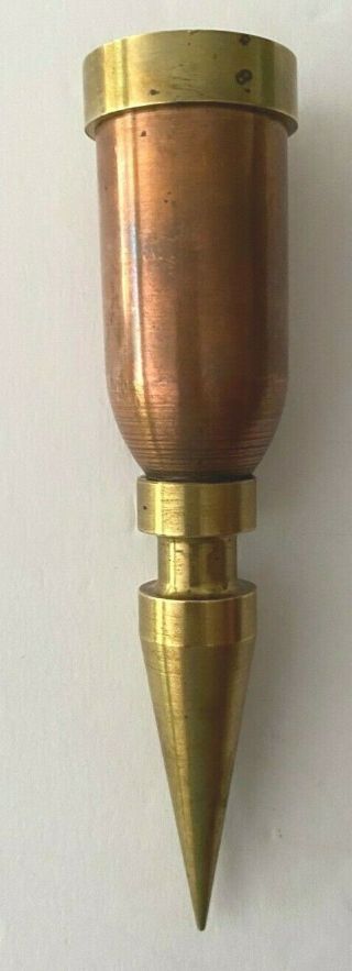 Cigart Cigar Holder For Golf Course,  Or Home; Bullet Shape; Solid Brass & Copper