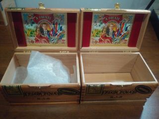 Arturo Fuente Flor Fina 8 - 5 - 8 Wood Cigar Boxes 25 cigars each,  Empty 2